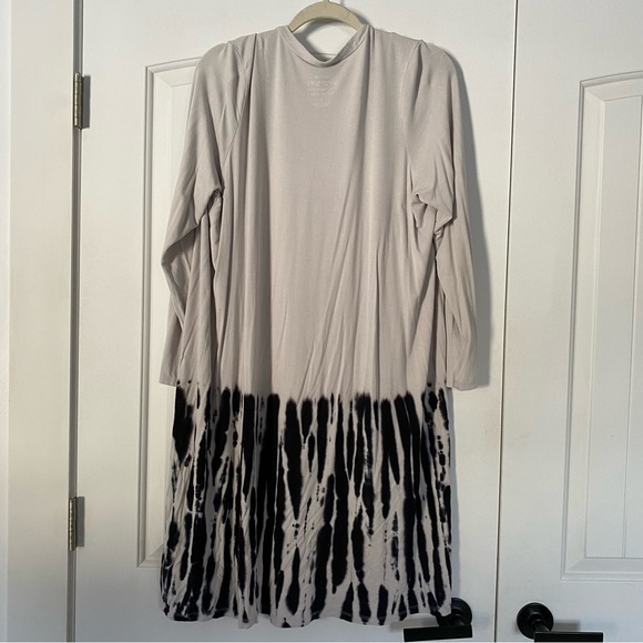 Torrid Super Soft Knits Grey Black Tie Dye Duster Cardigan Size 1X - Picture 8 of 8